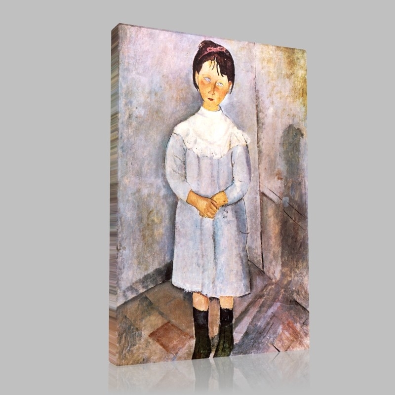 Tableau ‘Fillette En Bleu’ – ZAEL – Huile Sur Toile – Art Naïf – Signé